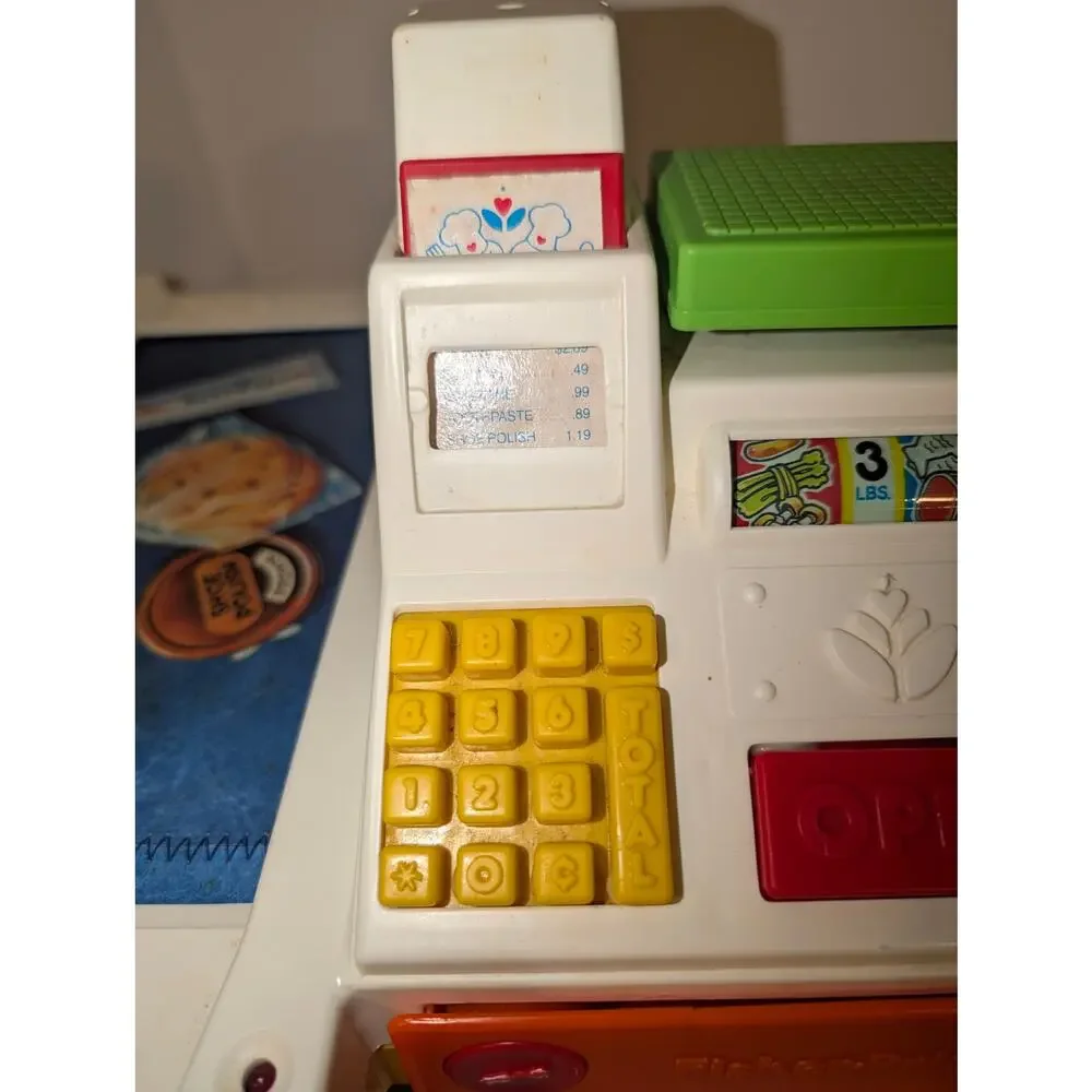 Vintage 1988 Fisher Price Magic Scan Checkout Counter Fun With Food #2102